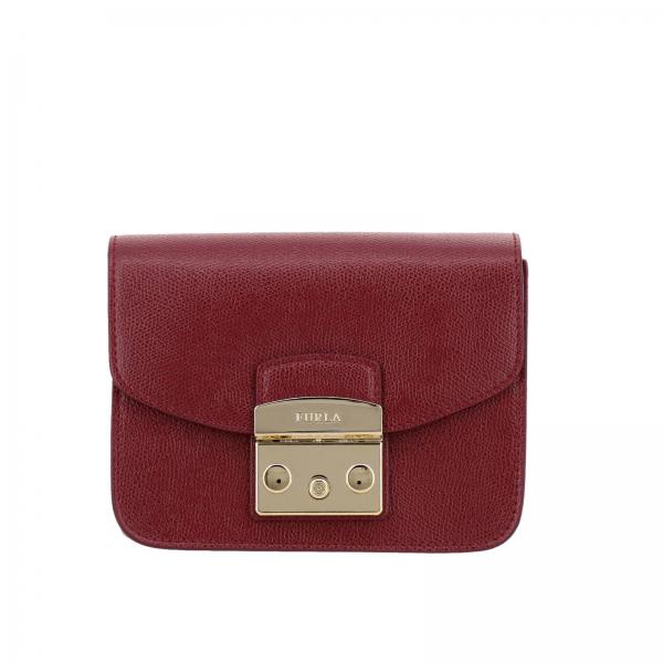 Mini Metropolis Furla Tasche aus strukturiertem Leder mit Schulterriemen