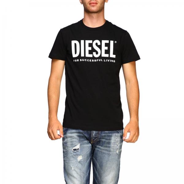 Diesel Outlet: short-sleeved T-shirt with maxi logo print | T-Shirt ...