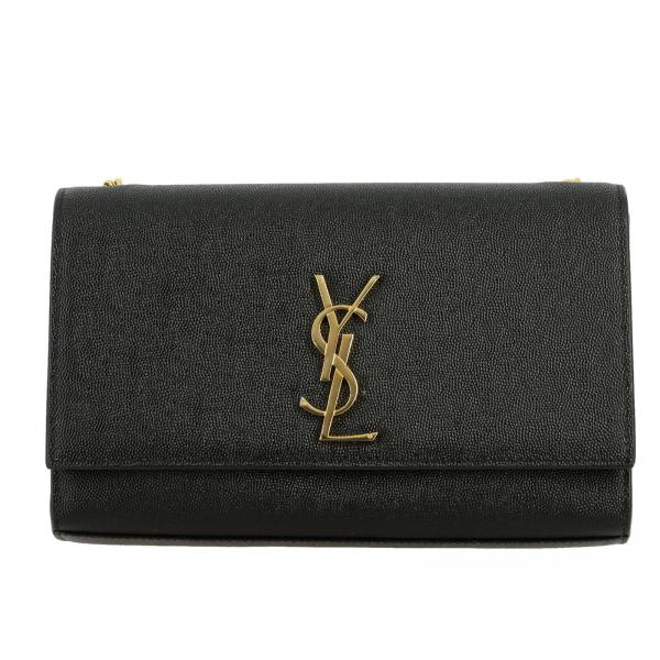 Borsa Monogram kate in pelle grain de poudre trapuntata con logo YSL Saint Laurent