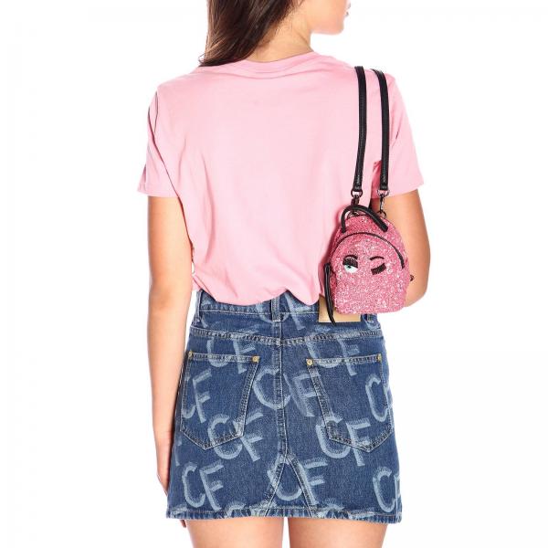 Chiara Ferragni Outlet: Zaino Flirting extra mini in tessuto glitter con  ricamo - Rosa | Zaino Chiara Ferragni CFZ059 GIGLIO.COM