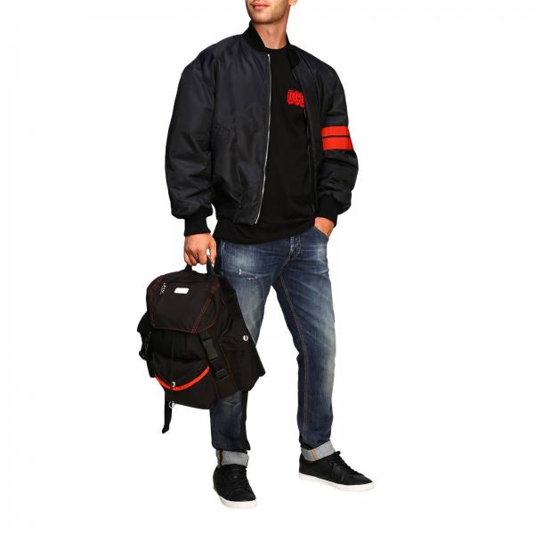 Logo Uomo Gcds Cc94m040210 In Con Big NeroBomber Nylon Giacca kTPXZlwiOu