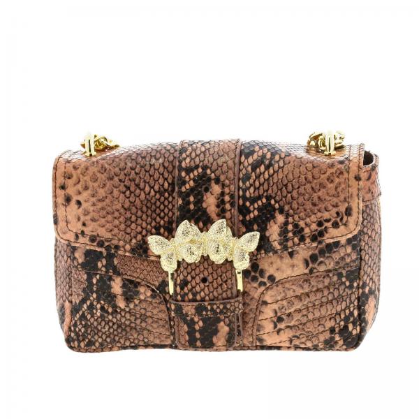 Twinset Outlet: Twin-set shoulder bag in python-print leather with ...