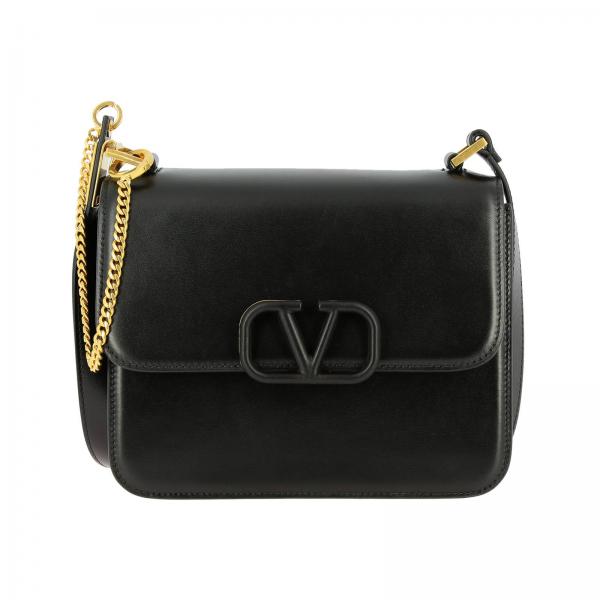Valentino Garavani VLogo shoulder bag in leather with maxi V monogram ...