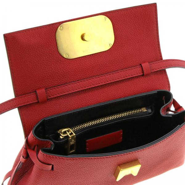 Valentino Garavani Outlet: VLogo bag in hammered leather with maxi V ...