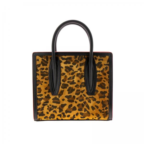 CHRISTIAN LOUBOUTIN: Paloma mini bag in animalier suede leather and ...