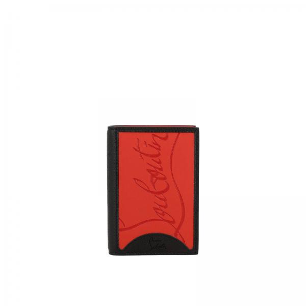 Porta carte di credito Sifnos in pelle martellata e in gomma Louboutin