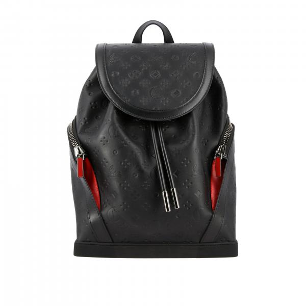 Zaino Explorafunk Christian Louboutin in pelle logata con maxi zip e fondo in gomma