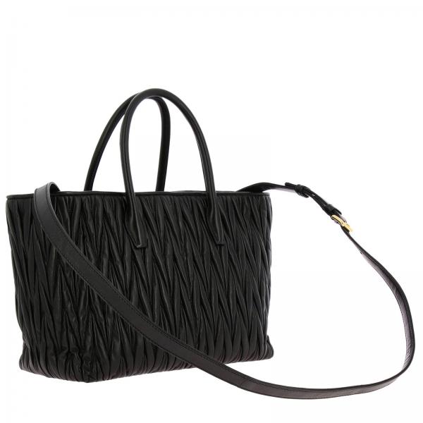 Pelle Tracolla Matelassé Con 5bg162ooo Shopping Tote NeroBorsa In N88 Donna Borse Miu 5A3jq4RL