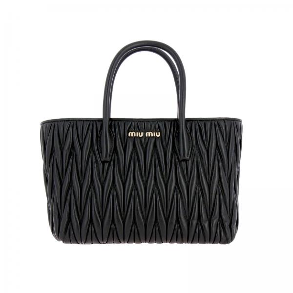 miu miu logo plaque padded tote bag