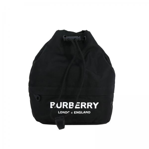 Borsa a secchiello Phoebe Burberry in nylon con stampa logo e zip