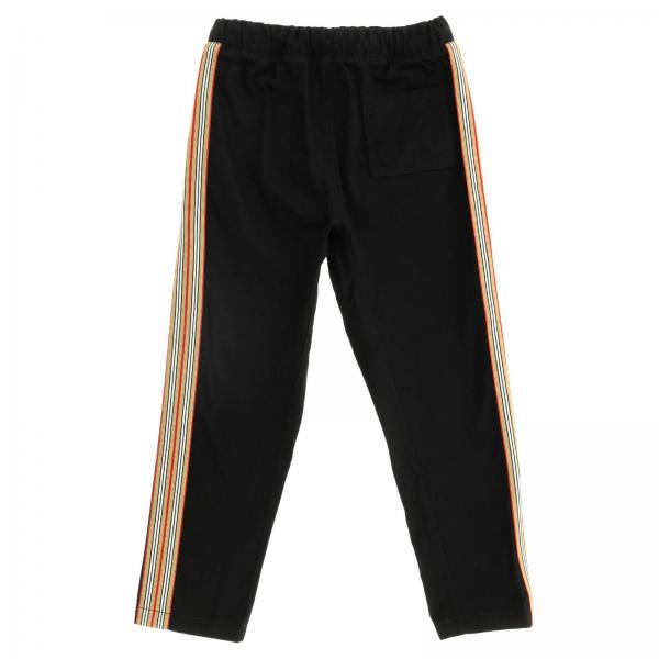 Burberry Outlet: Jogging trousers with striped bands - Black | Burberry ...
