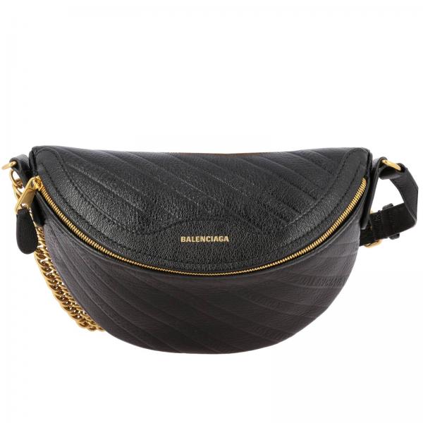 BALENCIAGA: BB leather belt bag with logo - Black | Belt Bag Balenciaga ...