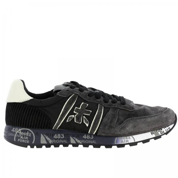 Sneakers Eric Premiata in camoscio e nylon con suola multi stampe