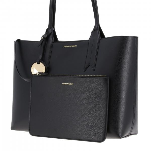 Emporio Armani shopping bag in synthetic leather with logo | Handbag ...