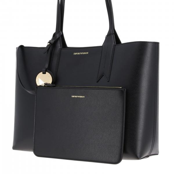 Emporio Armani shopping bag in synthetic leather with logo Handbag