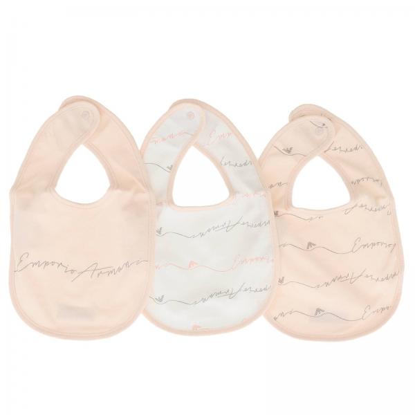 Emporio Armani Outlet: Set of 3 bibs with logo - Pink | Pack Emporio ...