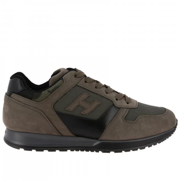 Hogan Outlet: 321 leather and mesh sneakers with camouflage detail and ...