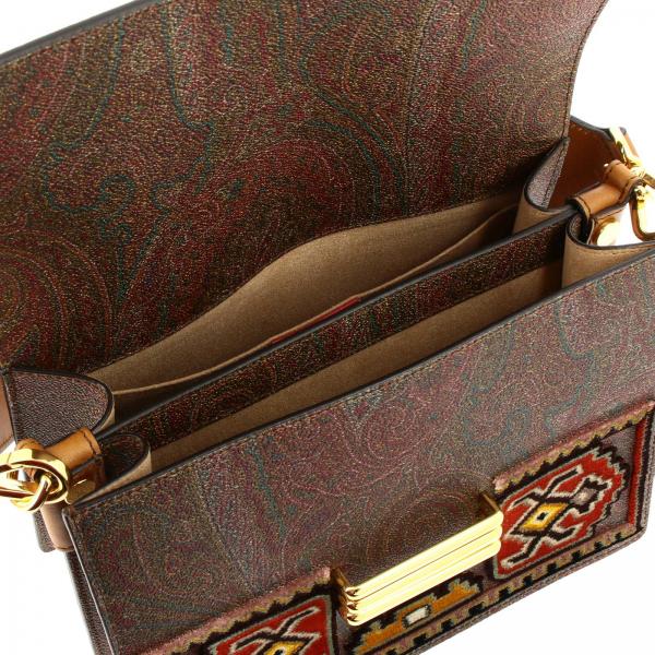 Etro Outlet Rainbow bag with embroidery Brown Etro crossbody bags