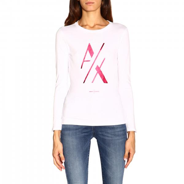 Armani Exchange Outlet: t-shirt for women - White | Armani Exchange t ...