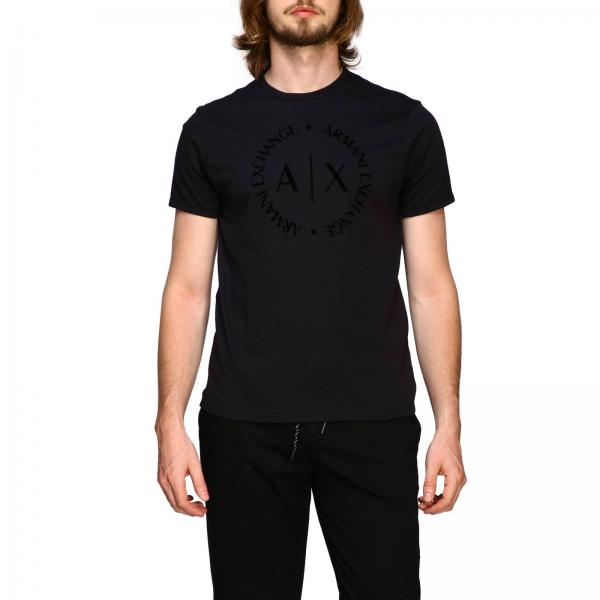 Armani Exchange Outlet: short-sleeved T-shirt with maxi print - Black ...