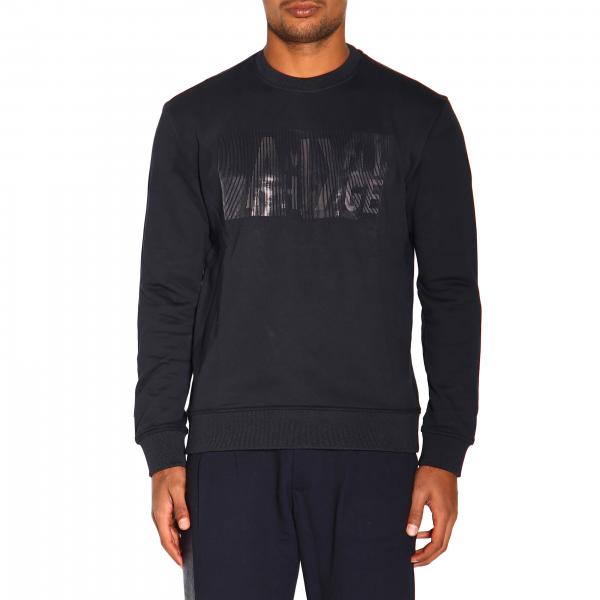 Armani Exchange Outlet Sweater Men Navy Sweatshirt Armani Exchange