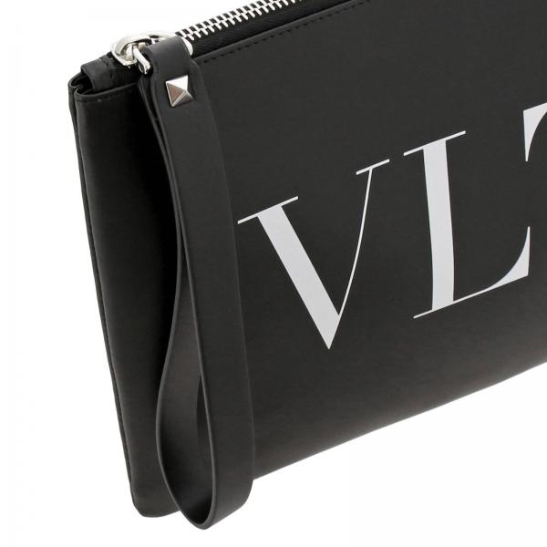 VALENTINO GARAVANI leather clutch bag with VLTN maxi print Briefcase