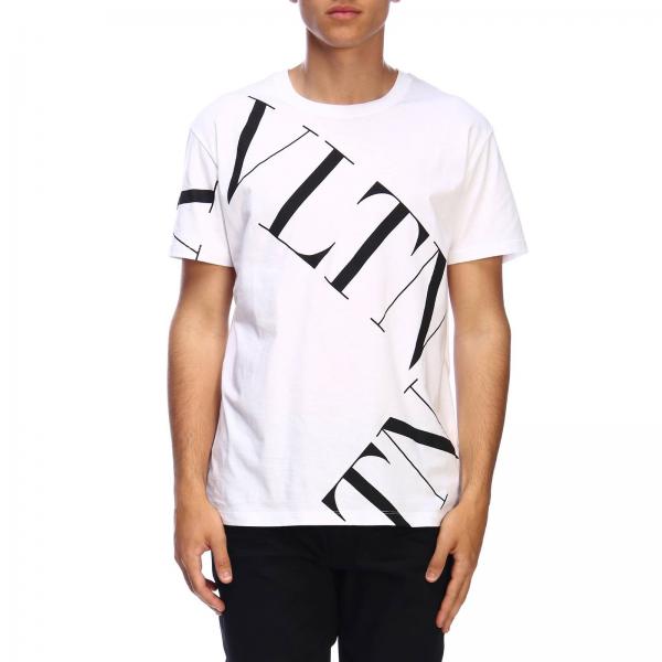 VALENTINO: short-sleeved T-shirt with VLTN print - White | Valentino t ...