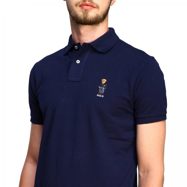 Short sleeve custom fit polo shirt in cotton with embroidered Polo ...