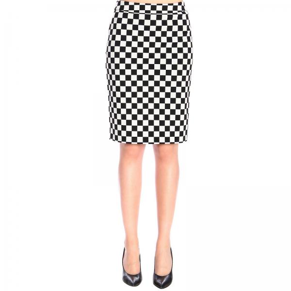 Boutique Moschino Outlet Skirt With Checked Effect White Boutique Moschino Skirt 0112 6117 4168