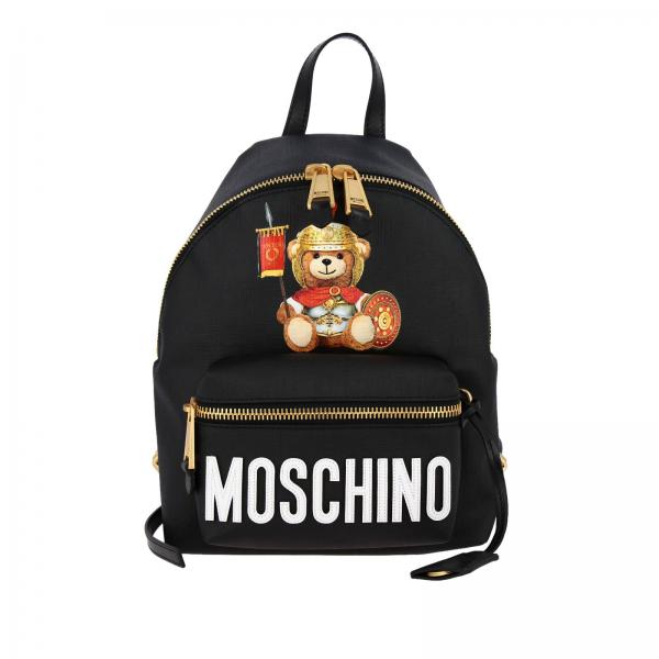 Moschino Couture synthetic leather backpack with gladiator Teddy print