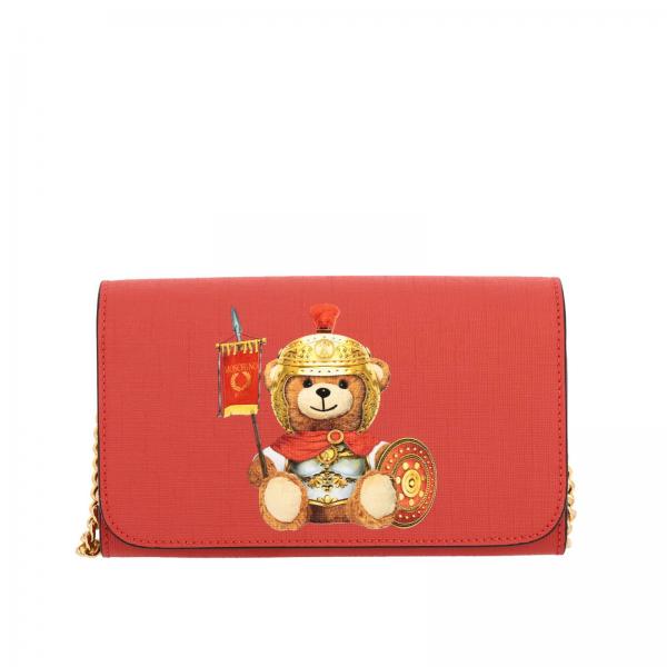 Borsa Moschino Couture a tracolla in pelle sintetica con stampa Teddy gladiatore