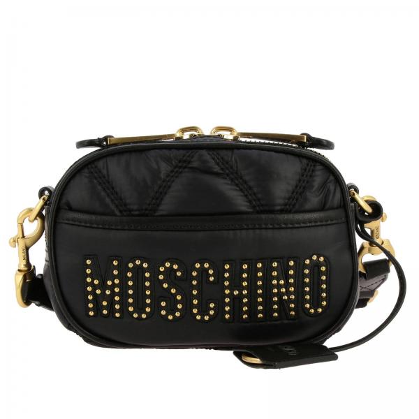 Moschino Couture Outlet: bag in padded nylon with studded logo | Mini ...