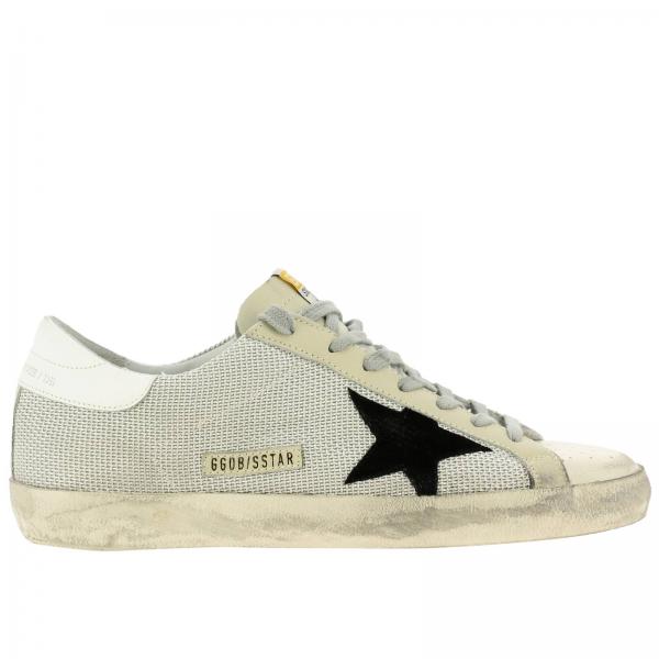 Sneakers Superstar Golden Goose in pelle e corda intrecciata con stella in camoscio