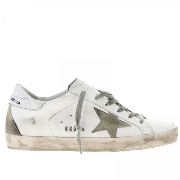 Кроссовки Superstar Golden Goose из кожи с аппликацией из замши и вставкой на пятке