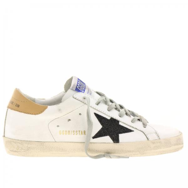 superstar sneakers in leather with glitter star