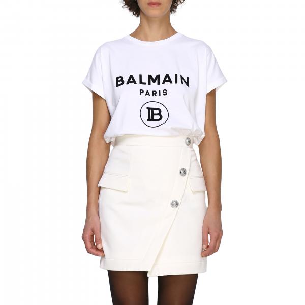 Balmain Outlet Tshirt a girocollo con maxi logo TShirt Balmain