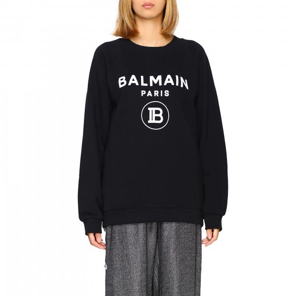 Balmain Outlet: Sweater women | Sweatshirt Balmain Women Black ...