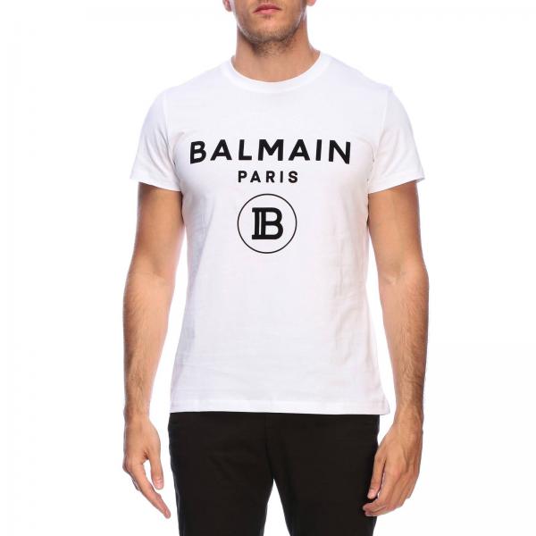 Balmain Outlet: short-sleeved T-shirt with maxi logo | T-Shirt Balmain ...