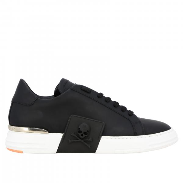 Sneakers Original Philipp Plein Schnürtop aus Leder mit maxi-hexagonalem PP-Monogramm