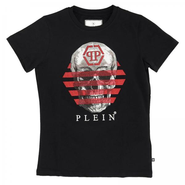 Philipp Plein T-Shirt mit Rundhalsausschnitt und Maxi-Strass-Totenkopf