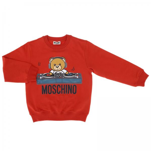 Crewneck sweatshirt with long sleeves and Teddy Moschino dj logo