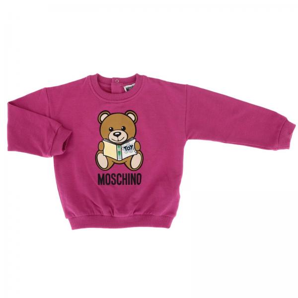 Felpa a girocollo con maniche lunghe e logo Teddy Moschino