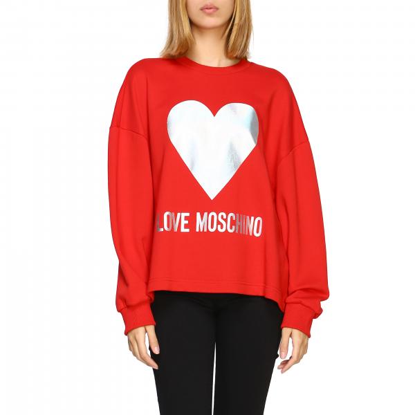 Love Moschino Outlet Sweatshirt For Woman Red Love Moschino Sweatshirt W635504 M4068 Online 9944