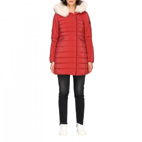Seriola ml 03 fur piumino lungo zip asimmetrica cappuccio pelo
