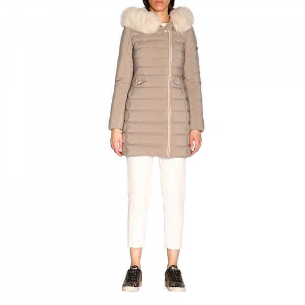 Seriola ml 03 fur piumino lungo zip asimmetrica cappuccio pelo