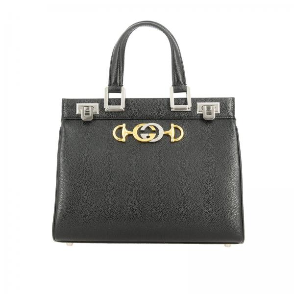 GUCCI: zumi hammered leather bag with bicolor GG | Handbag 