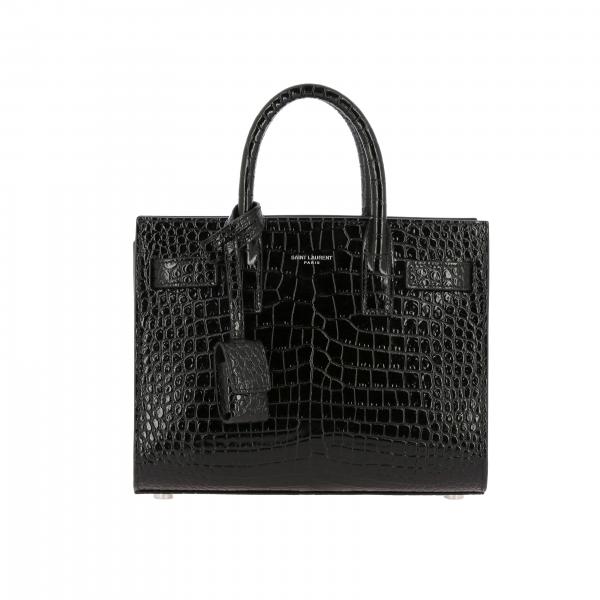 Borsa Sac De Jour Saint Laurent in pelle stampa cocco con tracolla amovibile