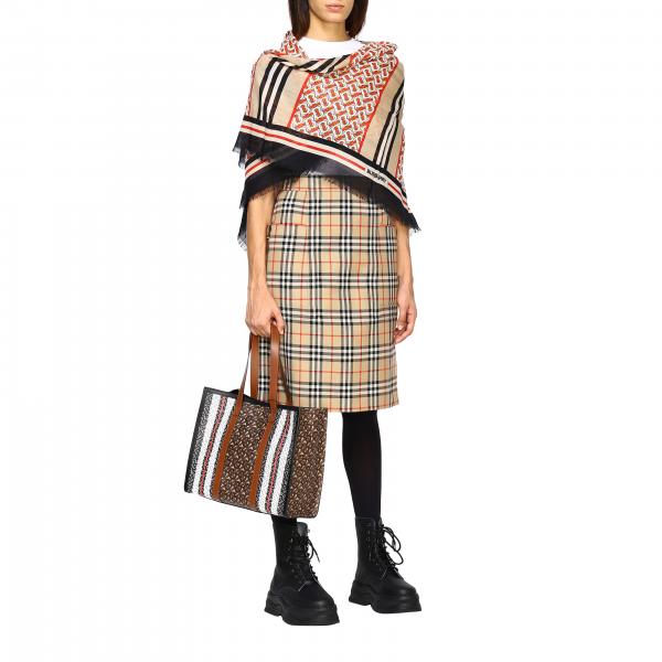 8019383 Monogramma Over Donna Tb Shopping In All Borse Burberry Tote BeigeBorsa Pelle Con EDHe92WIYb