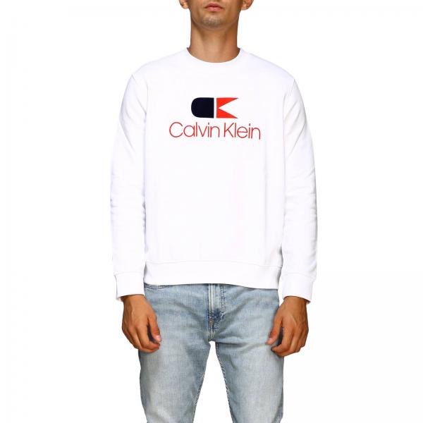 Calvin Klein Outlet: crew neck sweatshirt with vintage logo - White ...