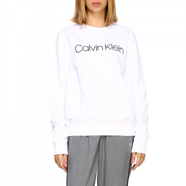 Calvin Klein Outlet: Crewneck sweatshirt with logo - White | Calvin ...